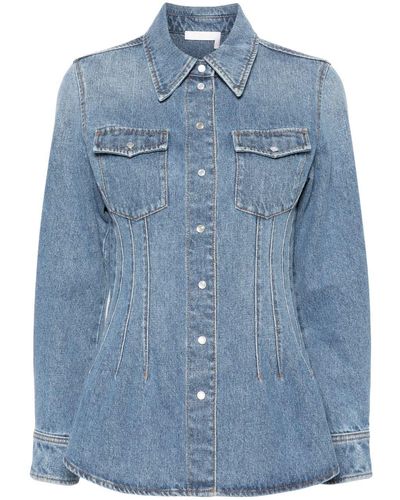 Chloé Corset-Style Denim Shirt - Blue