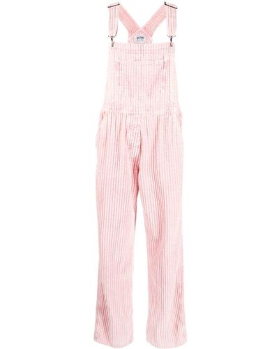 Moschino Jeans Straight-Leg Cotton Dungarees - Pink