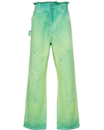 3.PARADIS Overdye Carpenter Straight Jeans - Green