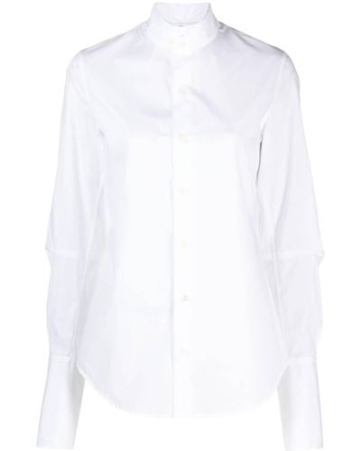 Ann Demeulemeester Puff-Sleeve Cotton Shirt - White