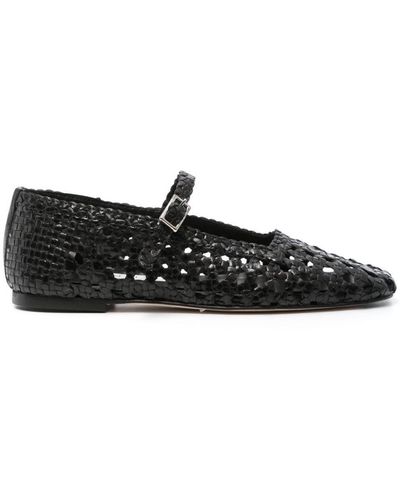 Miista Yeida Leather Ballerina Shoes - Black