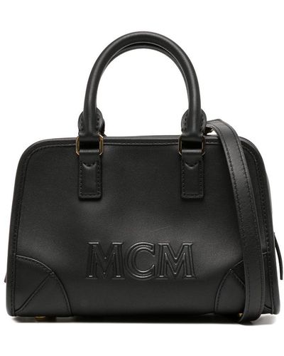 MCM Mini Aren Logo-embossed Bag - Black