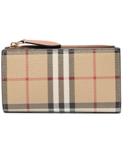 Burberry Vintage Check-Pattern Bi-Fold Wallet - Natural