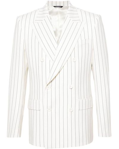 Dolce & Gabbana Pinstriped Double-Breasted Blazer - White