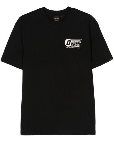 Deus Ex Machina Logo-Print Cotton T-Shirt - Black