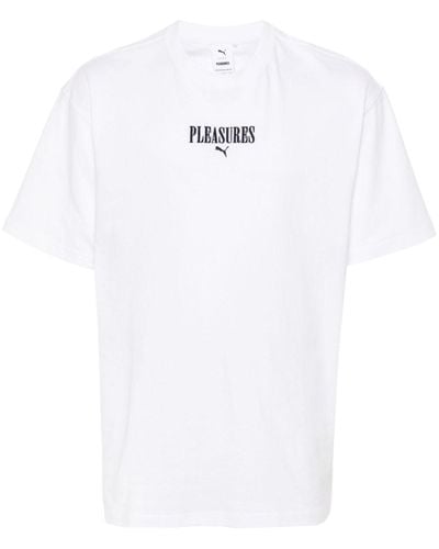 PUMA X Pleasures Embroidered-Logo T-Shirt - White