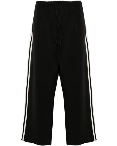 Y-3 3-Stripe Drawstring Track Pants - Black