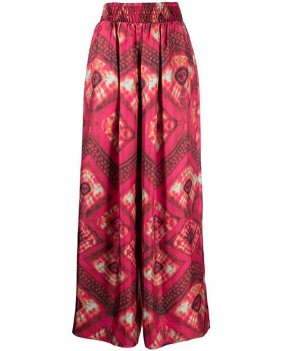 Ulla Johnson Clemence Wide-Leg Trousers - Red