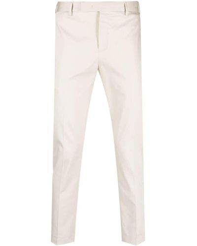 PT Torino Straight-Leg Cotton-Blend Trousers - Natural