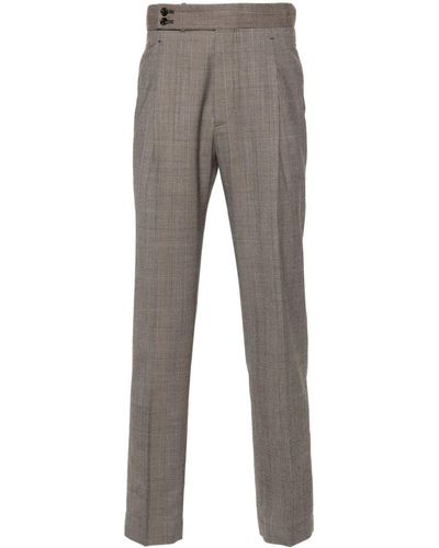 Tagliatore Brandon Houndstooth Tailored Trousers - Grey