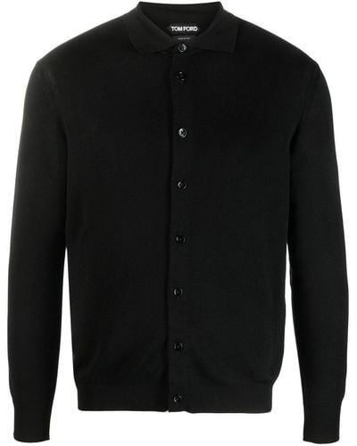 Tom Ford Long-Sleeve Silk Shirt - Black