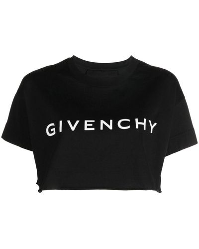 Givenchy Cropped Short Sleeved T-shirt - Black