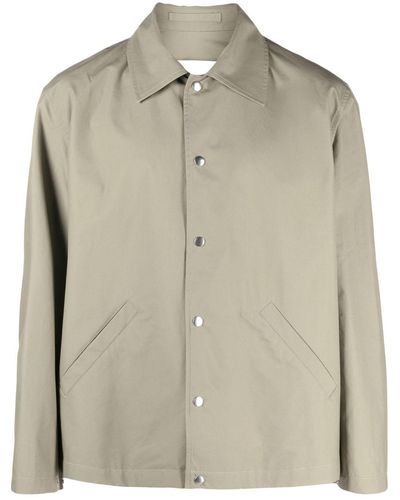 Jil Sander Logo-Print Cotton Shirt Jacket - Natural