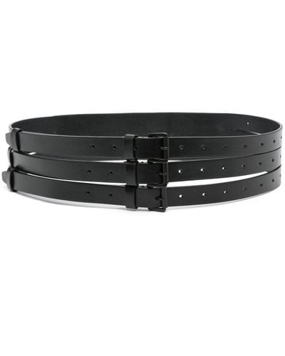 Ann Demeulemeester Orla Triple Leather Belt - Black