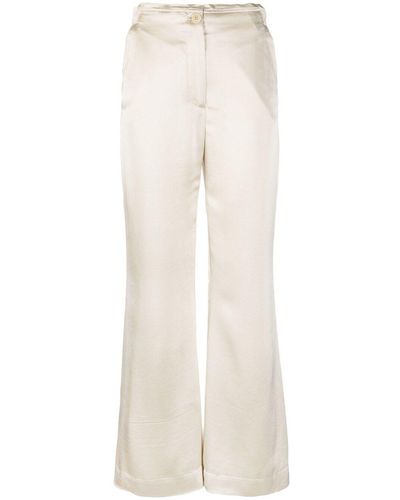 By Malene Birger Mid-Rise Flared Pants - White