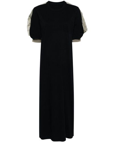 Sacai Panelled-Design Dress - Black