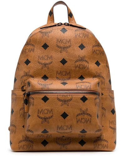 MCM Medium Stark Maxi Visetos-Print Backpack - Brown