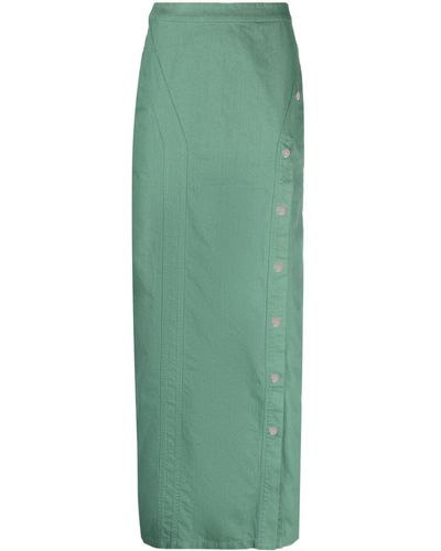 CANNARI CONCEPT High-Waist Straight Skirt - Green