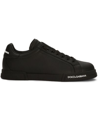 Dolce & Gabbana Logo-Patch Low-Top Trainers - Black