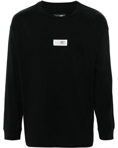 MM6 by Maison Martin Margiela Numbers-Tag Long-Sleeve T-Shirt - Black