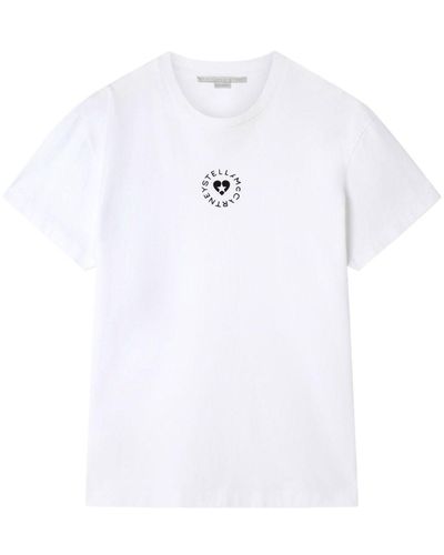 Stella McCartney Lovestruck Organic-Cotton T-Shirt - White