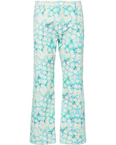 Siedres Graphic-Print Mid-Rise Jeans - Blue