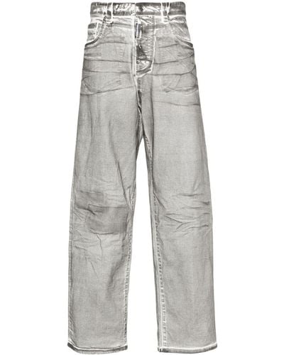 DSquared² Crinkled Wide-Leg Jeans - Gray