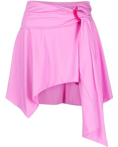 The Attico Asymmetric Mini Skirt - Pink