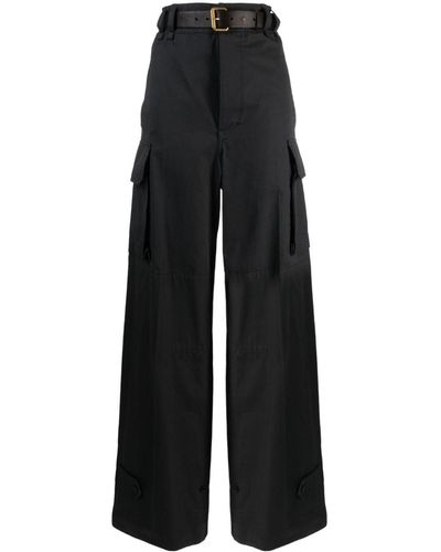 Saint Laurent Cotton Cargo Trousers - Black