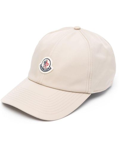 Moncler Logo-Patch Satin Cap - Natural