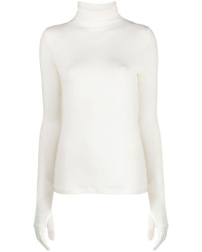 GIA STUDIOS Glove-Sleeved Tencel-Blend Blouse - White