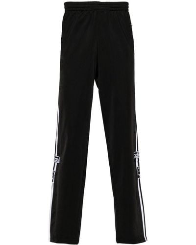 adidas 3-Stripe Embroidered-Logo Track Trousers - Black