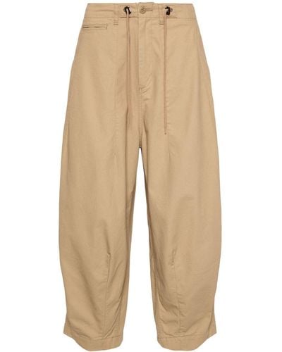 Needles Wide-Leg Cropped Cotton Trousers - Natural