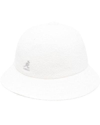 Kangol Embroidered-Logo Bucket Hat - White