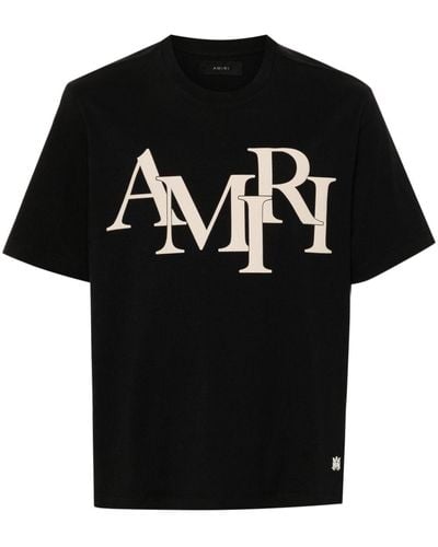 Amiri Logo-Print Cotton T-Shirt - Black