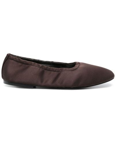 Aera Carla Satin Ballerina Shoes - Brown