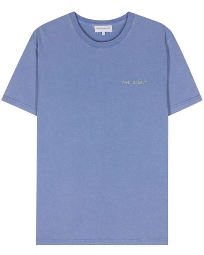 Maison Labiche Slogan-Embroidered T-Shirt - Blue