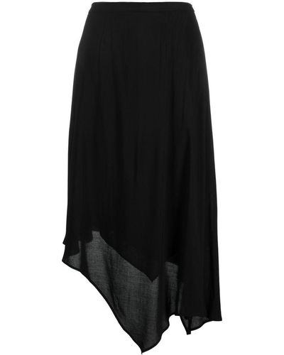Ann Demeulemeester Asymmetric Midi Skirt - Black