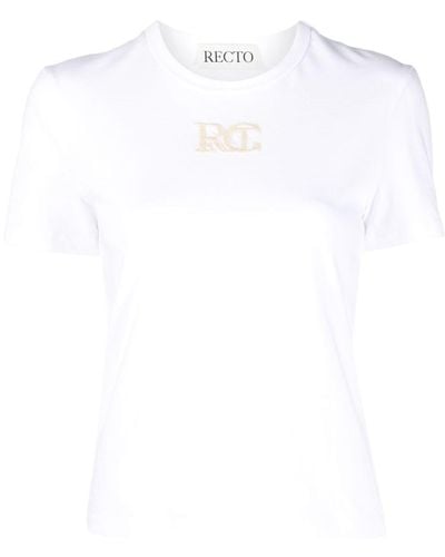 RECTO. Logo-Appliqué Slim-Fit T-Shirt - White