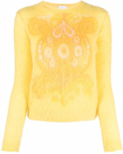 Patou Paisley-print Knitted Sweater - Yellow