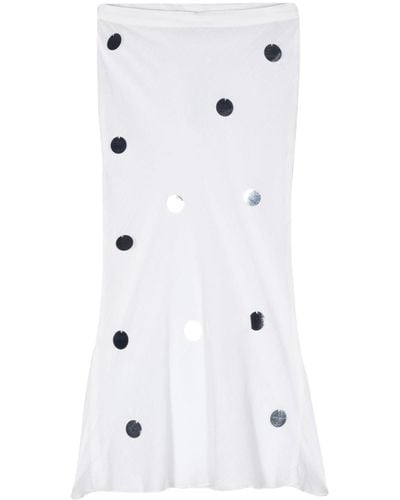 GIMAGUAS Sequin-Embellished Midi Skirt - White