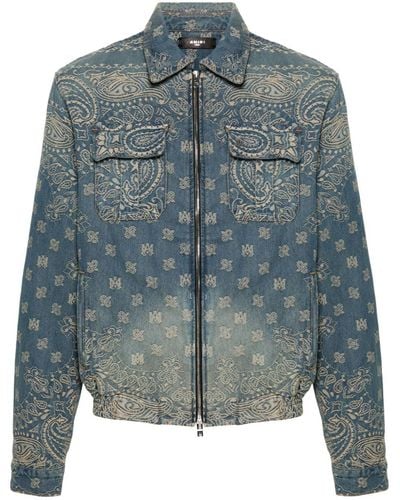 Amiri Embroidered Denim Jacket - Blue