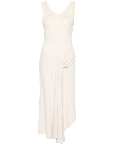 Victoria Beckham Asymmetric Paneled Midi Dress - White