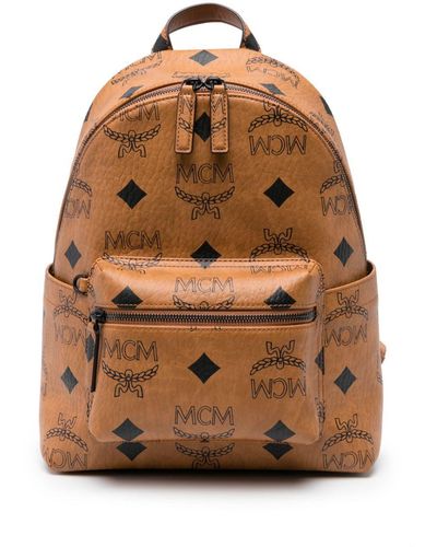 MCM Small Stark Backpack - Brown