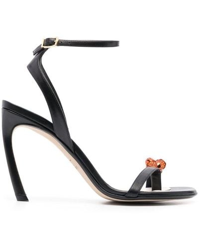 Lanvin Crystal-embellished 105mm Sandals - Black