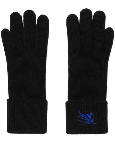 Burberry Ekd-Embroidered Knitted Gloves - Black
