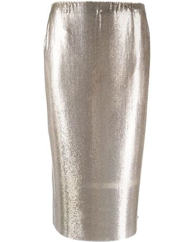 Sportmax Elasticated-Waist Sequin Midi Skirt - Metallic