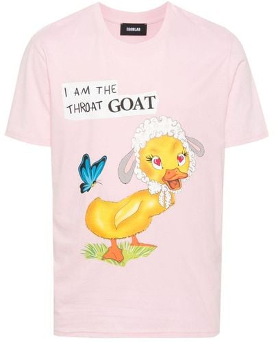Egonlab Graphic-Print Cotton T-Shirt - Pink