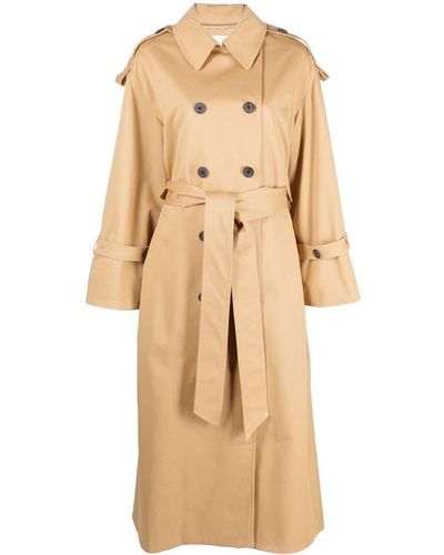 By Malene Birger Alanis Double-breasted Belted Trench Coat - Natural