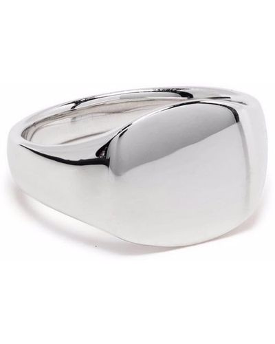 Tom Wood Square Face Signet Ring - Metallic
